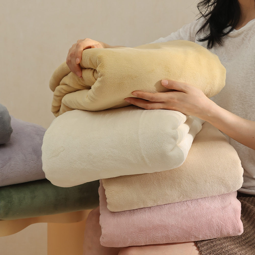 加厚230g牛奶绒纯色床单珊瑚绒