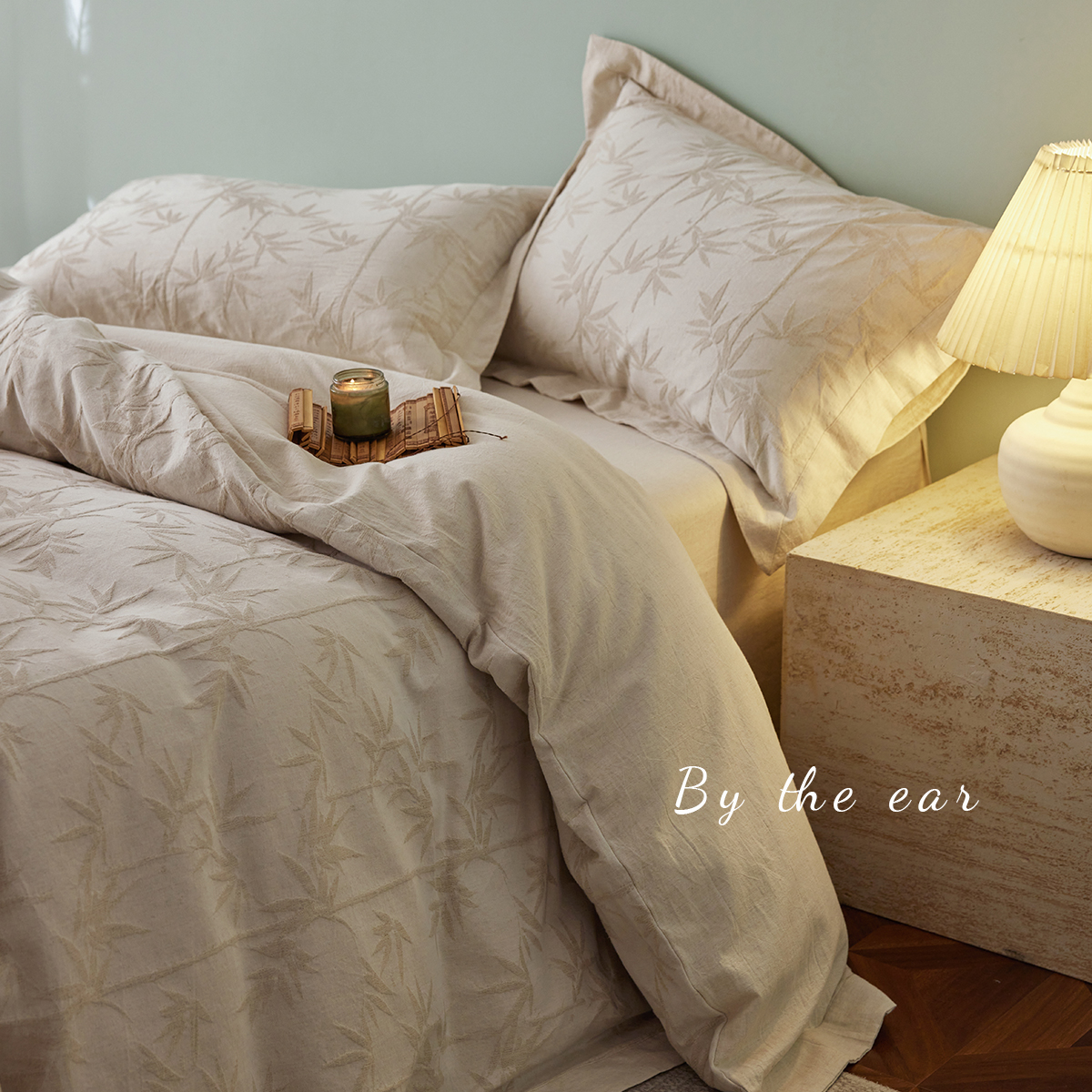 复古棉麻提花四件套新中式套件