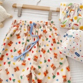 春秋多巴胺全棉磨毛家居裤 卡通可爱宽松纯棉抽绳睡裤 可外穿有口袋