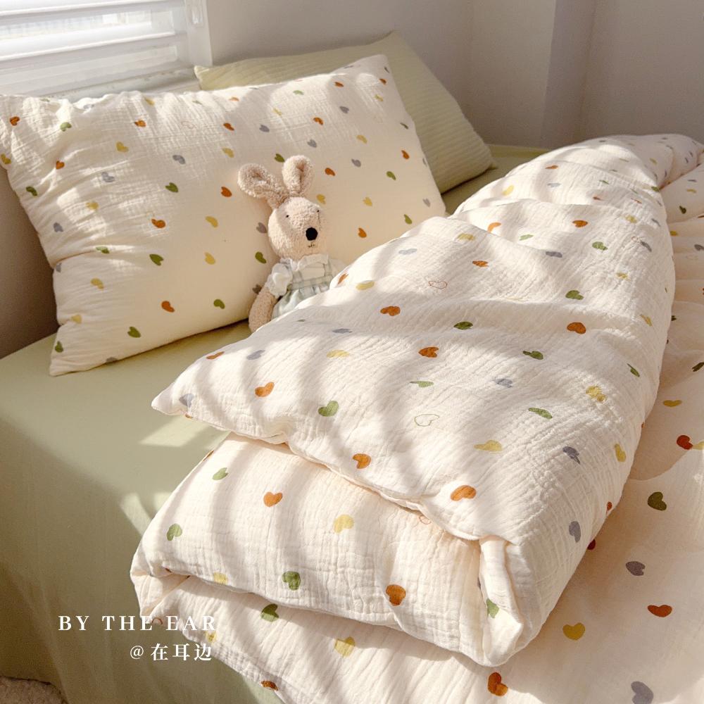 小清新简约爱心少女心四件套