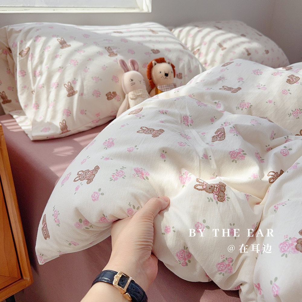 A类裸睡天竺棉可爱卡通四件套