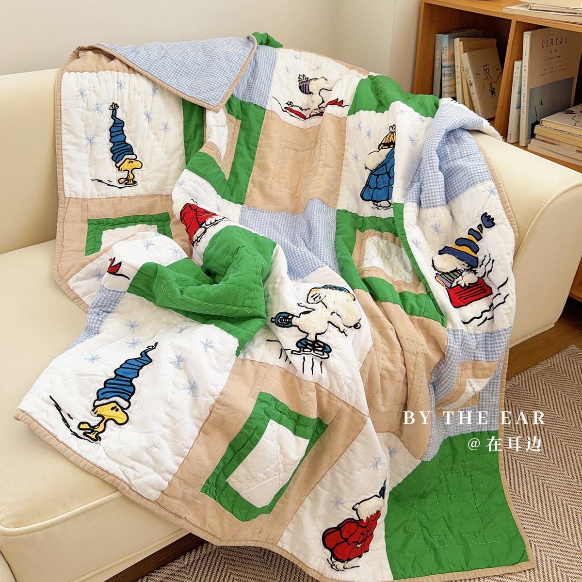 在耳边史努比重工贴布绣儿童纯棉夏被手工绗缝棉花小被子空调被,床上用品,棉花被,淘宝优惠券,粉丝福利购,淘宝优惠卷
