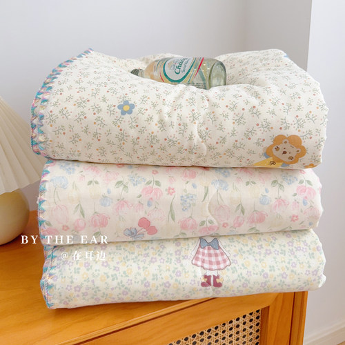 小清新碎花全棉双层纱夏凉被