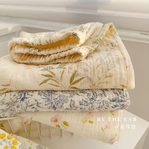 在耳边睡裤全棉双层纱女款可外穿