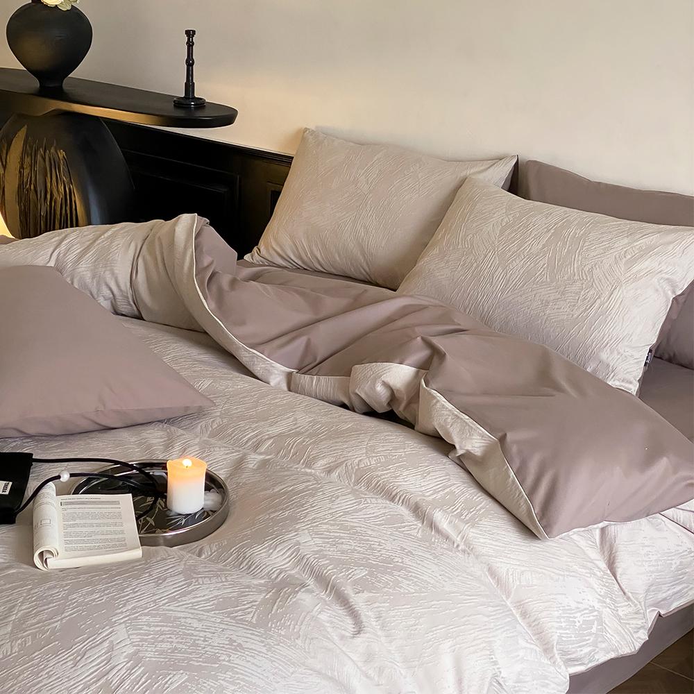 60s提花四件套纯棉50s双股磨毛