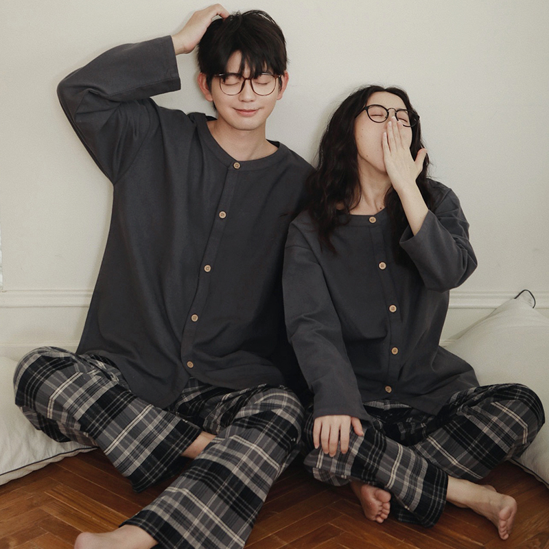 秋冬纯棉磨毛绒布家居服可外穿