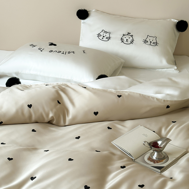 波点四件套天丝少女心60s刺绣