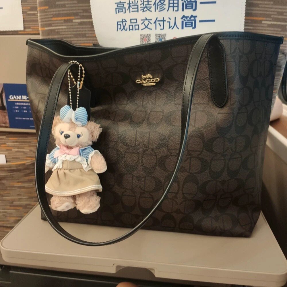 蔻家正品牛皮腋下托特包购物袋