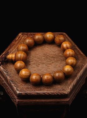檀木佛珠手串文玩手串佛珠单圈正品绿檀木整木老料福聚财送客户