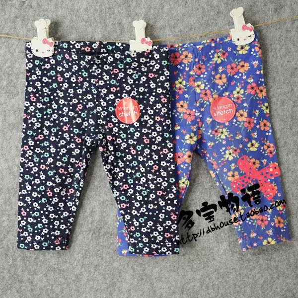 清仓女童碎花七分打底裤1-3岁