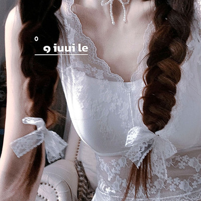 iuui·le 白色蕾丝背心吊带女2025新款一体式文胸长款外穿内搭