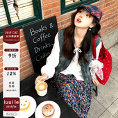 iuui·le 绿线走蜿蜒 2.24 秧针绣水田 复古牛仔马甲