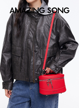 【现货速发】Amazing Song乙颂布丁包小号牛皮单肩斜挎化妆包女款