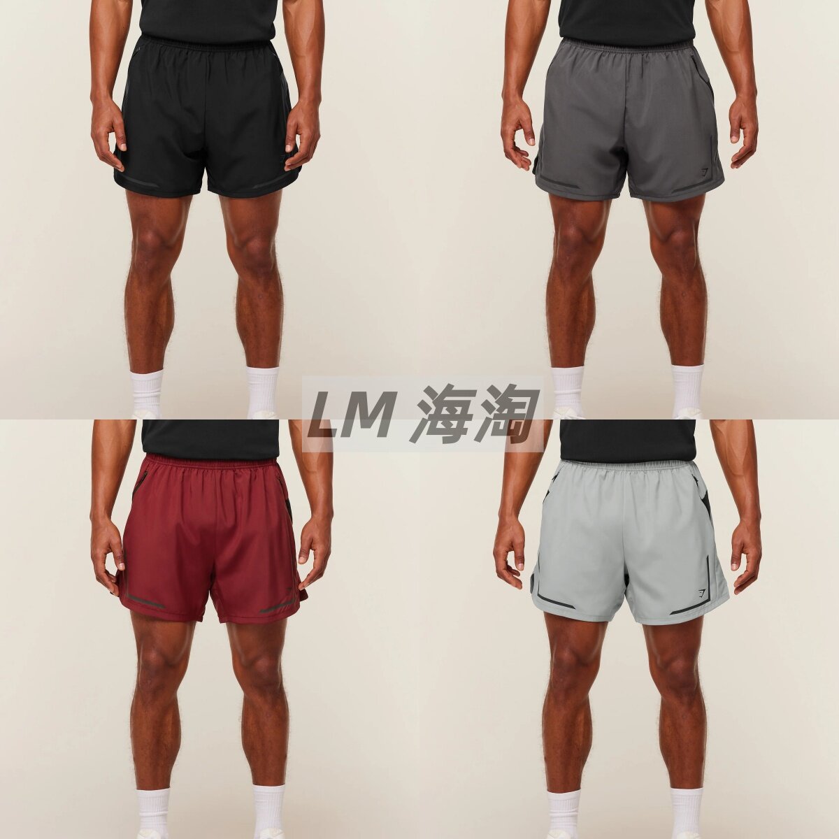 正品代购GYMSHARK Movement男士速干运动短裤健身训练透气五分裤