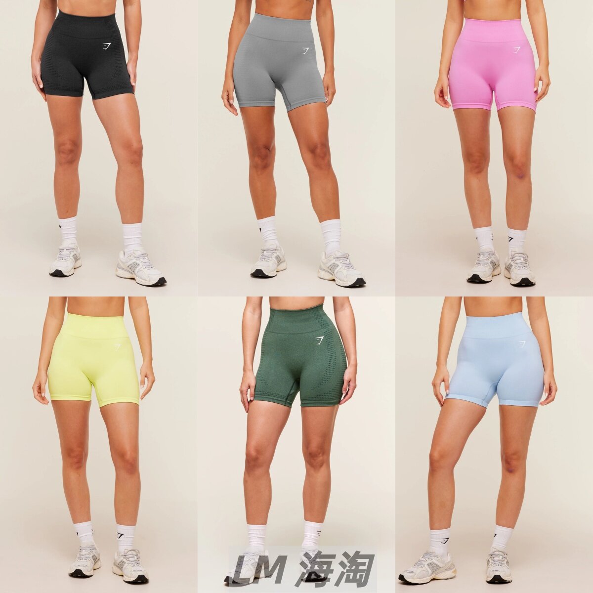 正品代购GYMSHARKVital 健身运动舒适透气蜜桃提臀无缝短裤瑜伽裤