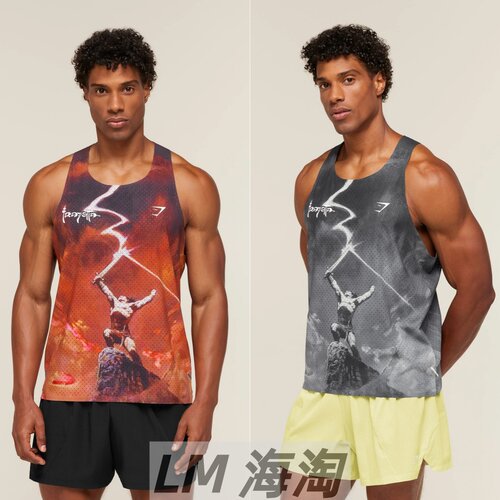 正品代购Gymshark x Frazetta x Run Club运动健身透气男无袖背心