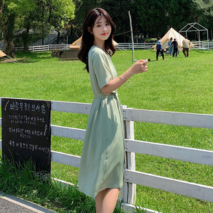 FBB 高级感连衣裙收腰显瘦春夏气质女神范干练利落垂感裙子 WORKS