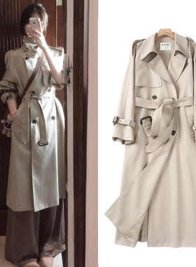 FBB WORKS 垂感中长款风衣女宽松休闲简约气质高级感英伦风高个子