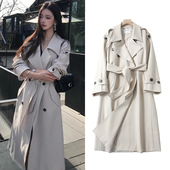 FBB 气质风衣外套女 廓形大翻领双排扣中长款 WORKS 巴黎旧梦经典