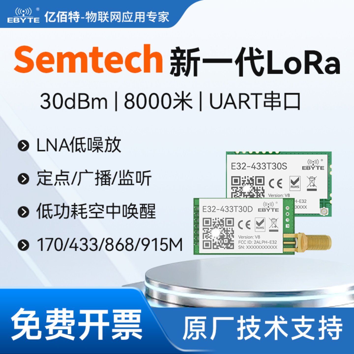 亿佰特SX1278/LoRa无线模块433M串口中继组网扩频低功耗通信模块