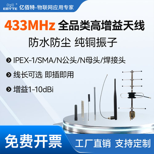 433M高增益10dbi八木胶棒天线