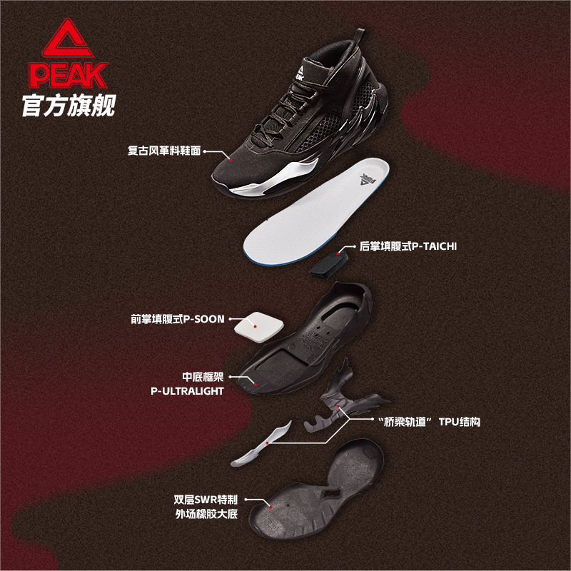 匹克态极猎影3革面篮球鞋
