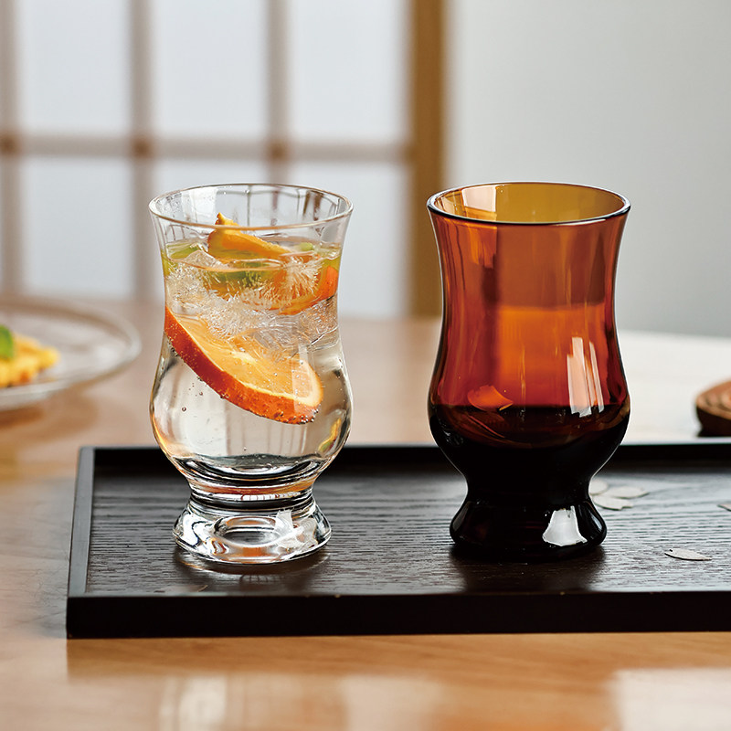 日本进口Hirota广田硝子昭和咖啡杯水杯手作复古玻璃茶杯礼盒装