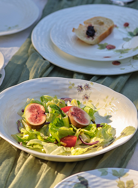 日本Narumi鸣海Lucy's Garden露西花园骨瓷菜盘意粉盘餐盘礼盒装