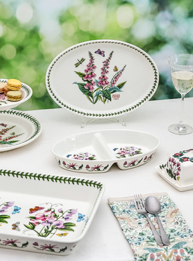 英国Portmeirion波特美林花草园陶瓷餐具盘子欧式下午茶点心架