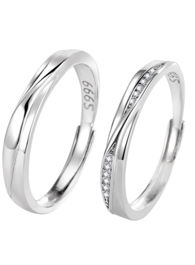 999纯银莫比乌斯环情侣戒指一对