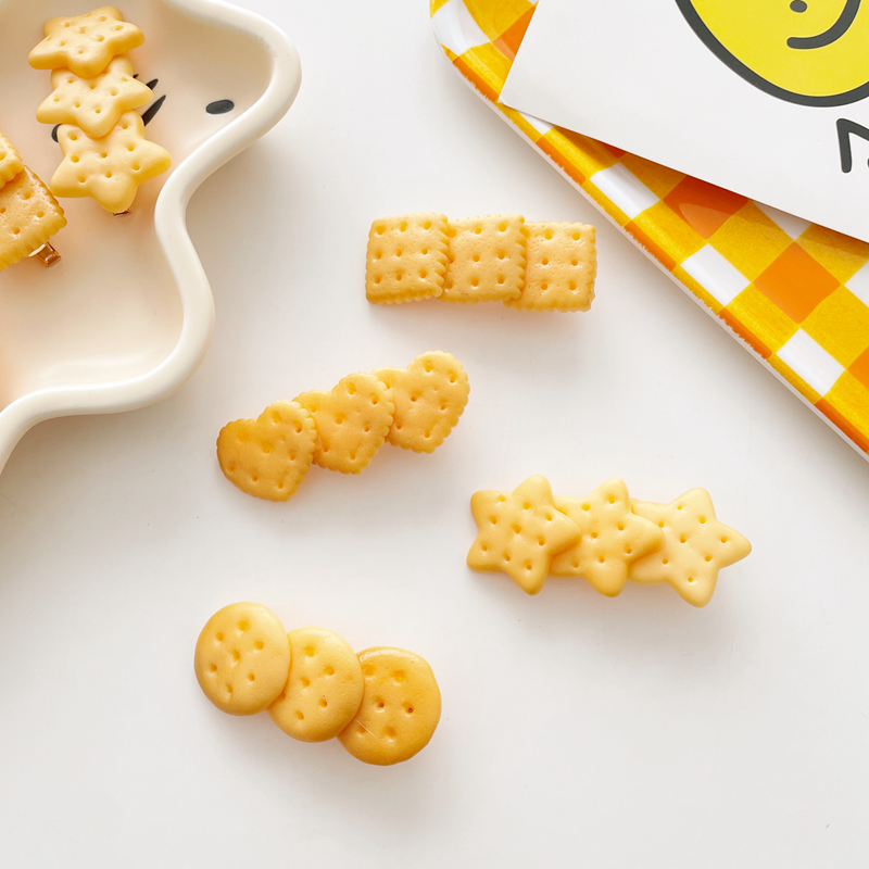 在逃公主可爱仿真饼干发夹边夹女