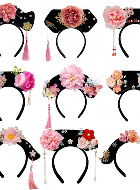 新年国风古风发卡旗头头饰格格发箍头箍宫廷发饰贵妃皇后汉服女