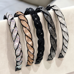 优雅轻奢显白水钻发箍带齿防滑镶钻头箍洗脸气质甜美压发发卡头饰