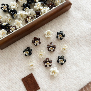 可爱花朵小夹子发抓抓夹镶钻水钻贝壳花发卡搞怪少女发辫头饰卡子
