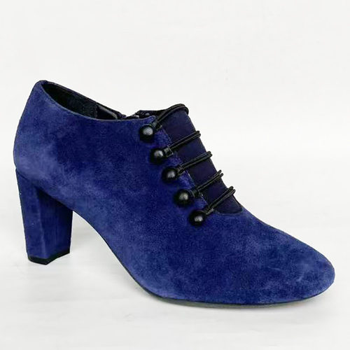 Aerosoles/爱柔仕蓝色羊绒皮圆头高跟松紧测拉链布里1917404019