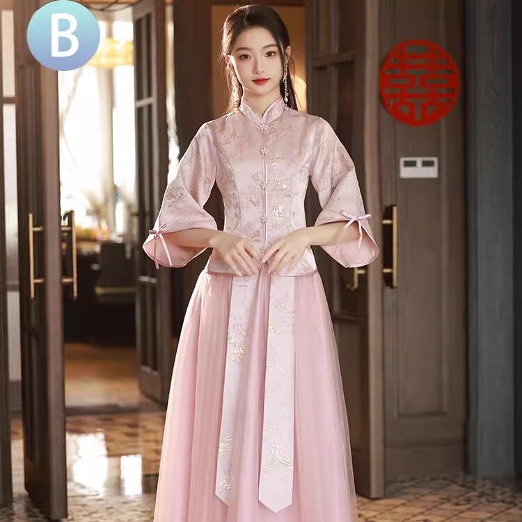 中式伴娘礼服2026新款显瘦高级