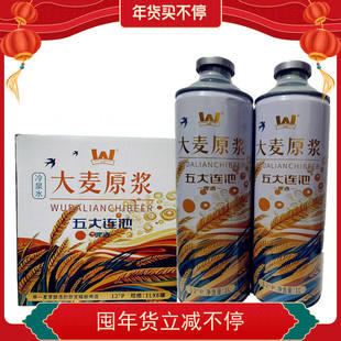 五大连池啤酒天然冷泉水酿1L×6瓶五大连池大麦原浆啤酒原产地