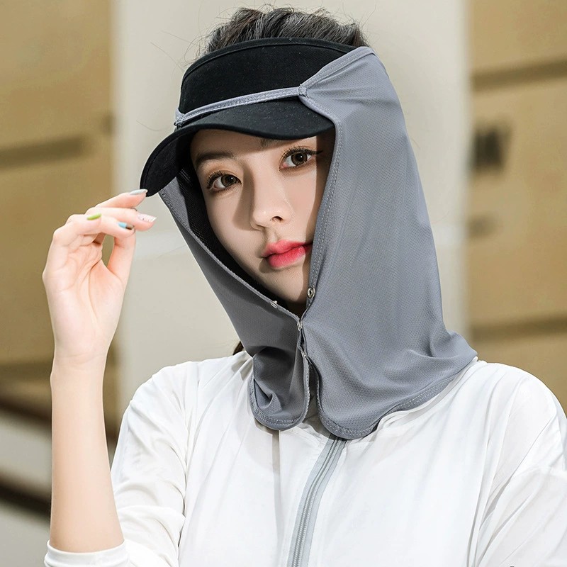防晒遮阳帽帘子女夏季护
