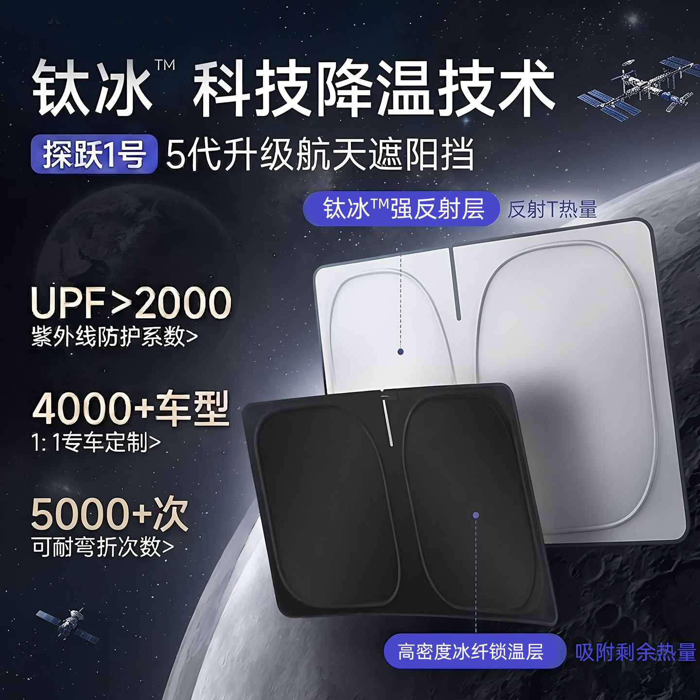 汽车遮阳挡防晒隔热伞前
