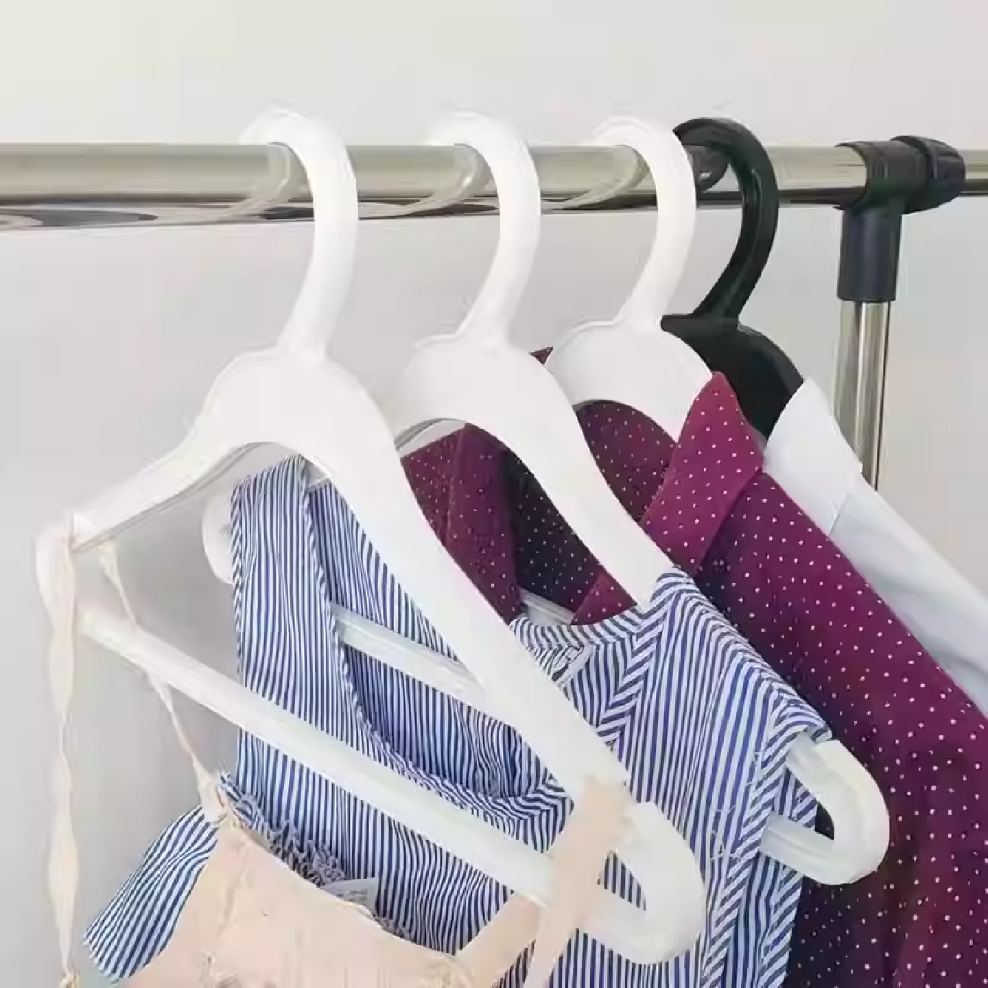 宾馆酒店服装店厂加厚新料pp塑料衣架男女干湿晾衣架裤架厂家售卖