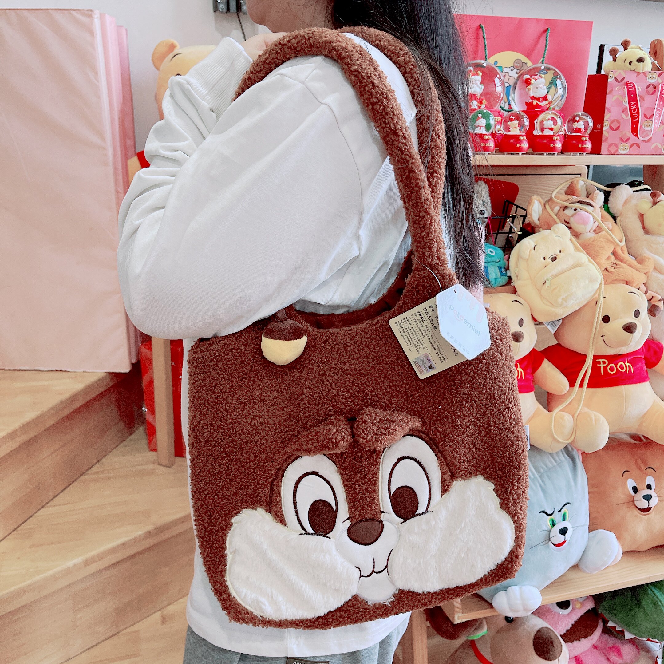 disney包包 正版迪士尼包奇奇蒂蒂斜挎包小挂件书包背包单肩包