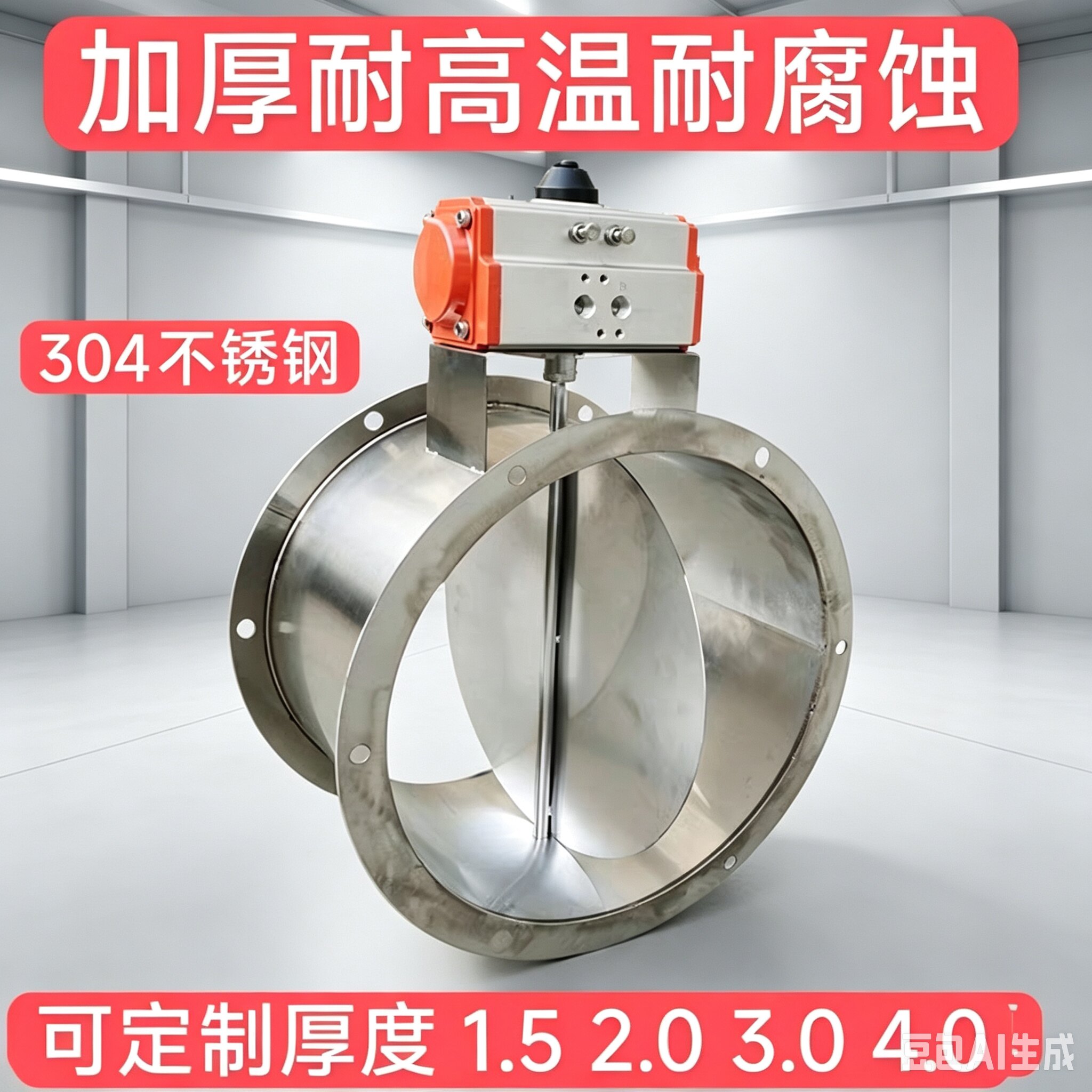苏州百佳304不锈钢气动风阀阀蝶阀