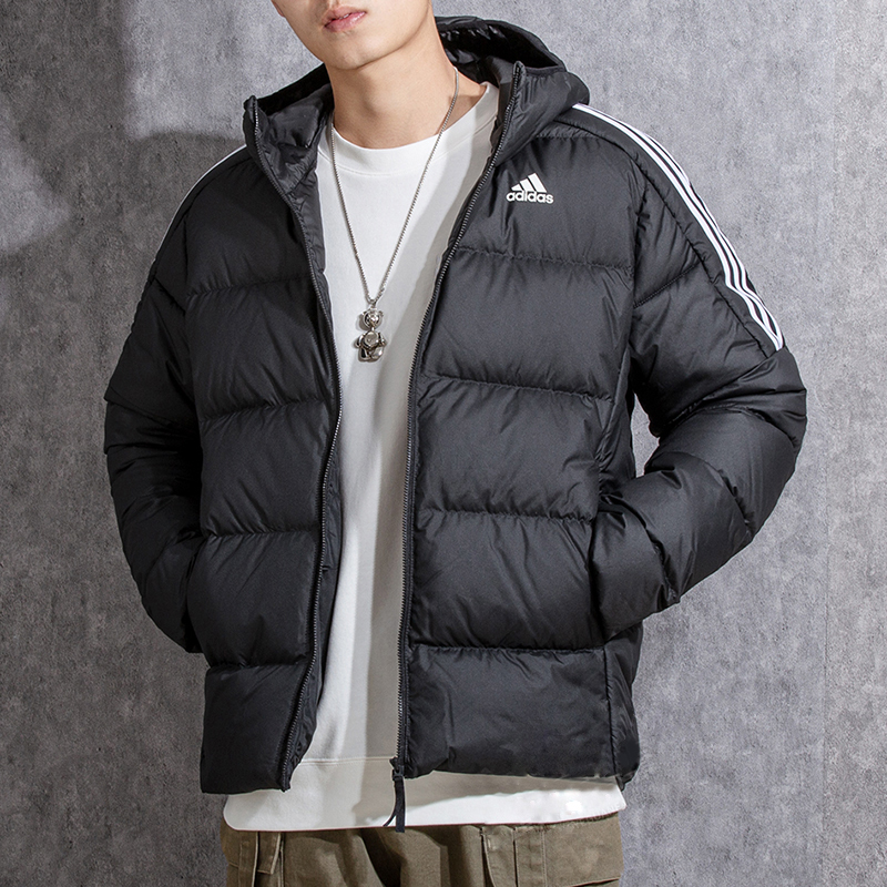 阿迪达斯羽绒服男连帽冬季保暖
