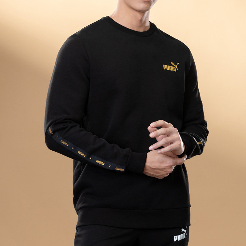 PUMA 푸마 후드 티셔츠 남성 24 신작 가을 겨울 코트 따뜻한 플러스 벨벳 남성용 라운드 넥 캐주얼 풀오버