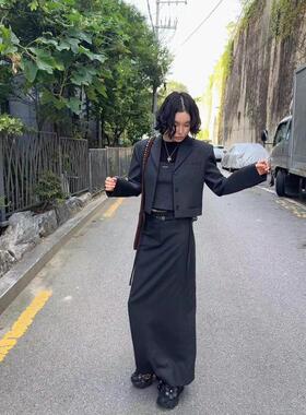 正品秋季现货韩国东大门HELDER下摆抽绳装饰短款西装外套