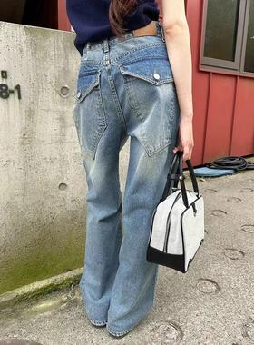 正品现货秋季韩国东大门Tempting显瘦热卖口袋款牛仔裤