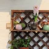 Стеновая комната с твердым деревом Стены висят цветочная подставка декоративная анти -коррозионная деревянная подвеска балкон для цветочного горшка подвесная стойка железной стенд на стене