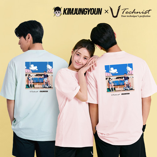 2026春夏新款Technist韩国羽毛球服男女同款运动短袖休闲上衣联名