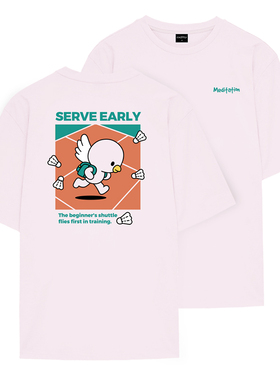 韩国2025秋冬meditation新品羽毛球服短袖男女同款运动速干T恤3