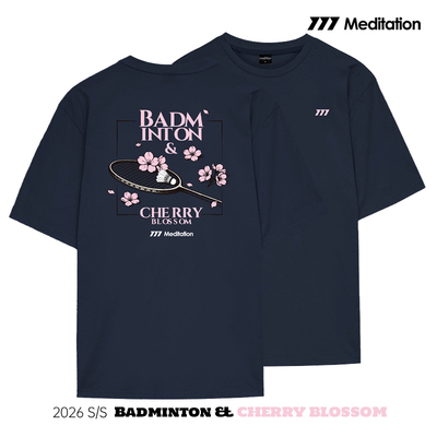韩国2026春夏meditation新品羽毛球服短袖男女同款运动速干樱花T